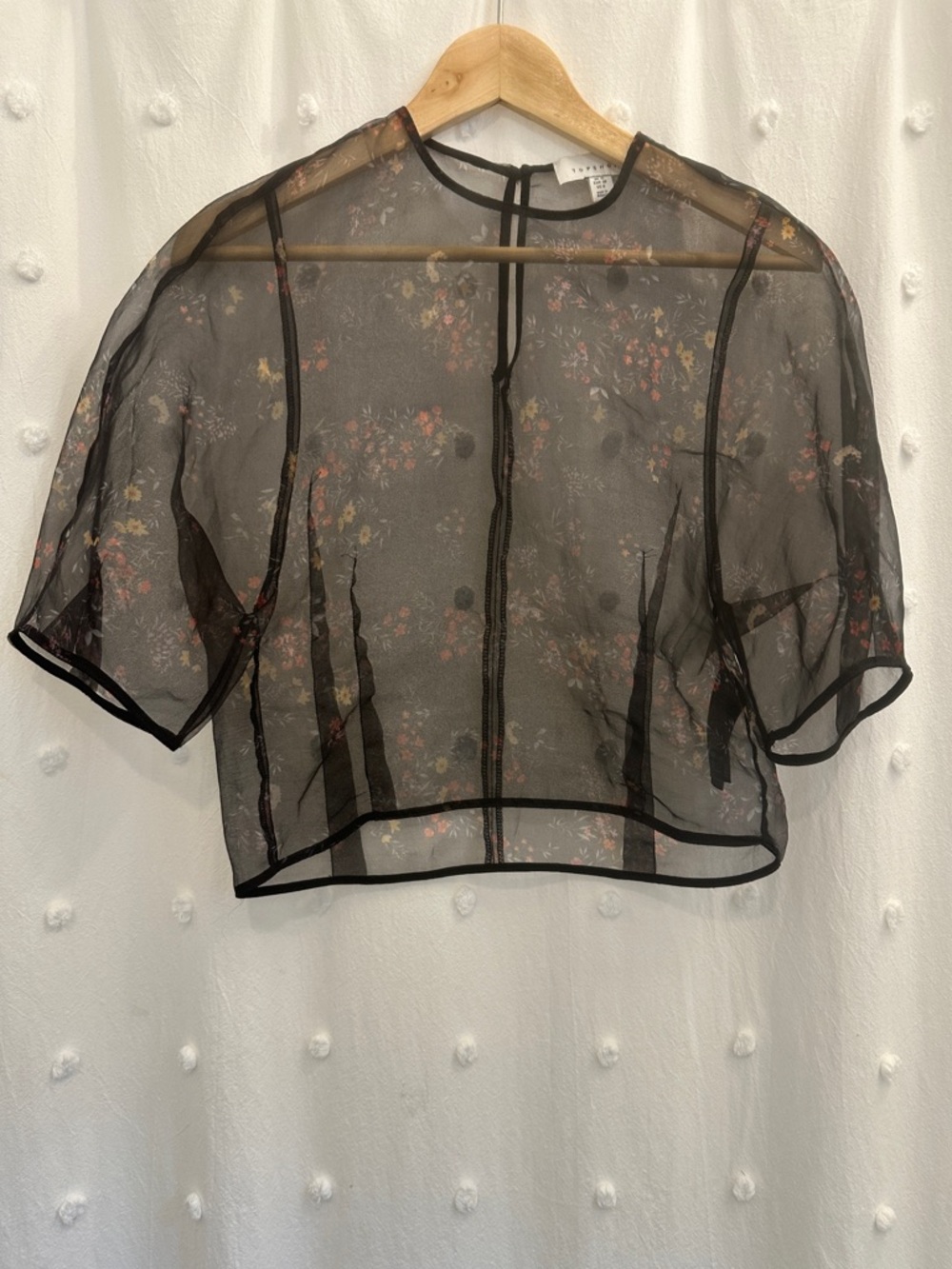 Top shop Sheer Black Floral Overlay Top